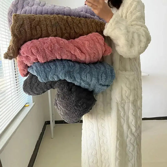 CozyBliss™ Fleece Winter Nightgown ❄️💗 - InflSelection