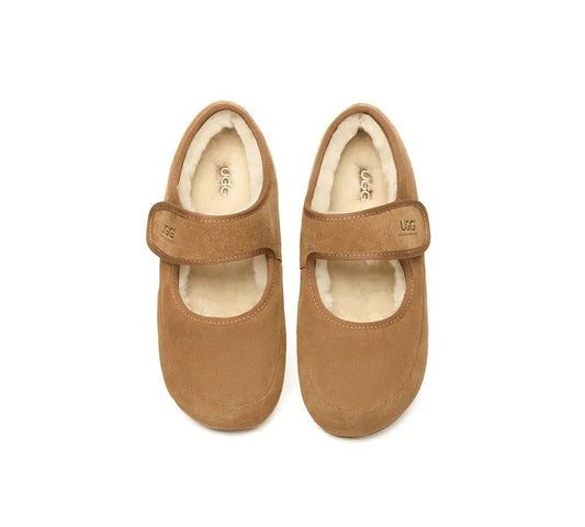 Premium UGG Slippers Sheepskin Wool Adjustable Strap Mary Jane Millie Women InflSelection