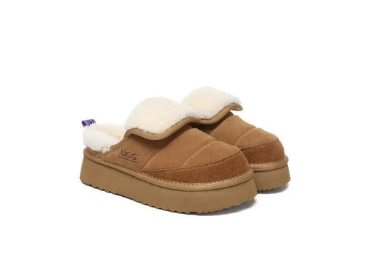 AUSTRALIAN SHEPHERD® UGG Slippers Sheepskin Wool Platform Theia - InflSelection