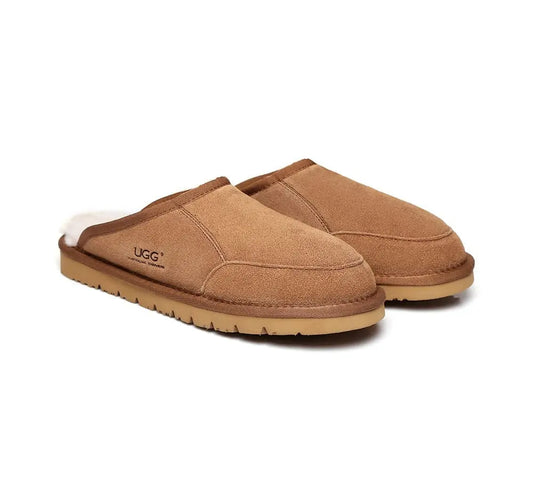 AUSTRALIAN SHEPHERD® UGG Slippers Men Sheepskin Wool Scuff Bred InflSelection