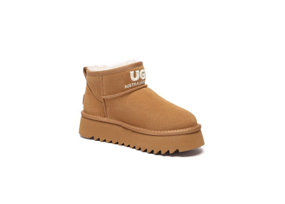 Premium UGG Boots Sheepskin Wool Ankle Platform Helia Women Men InflSelection