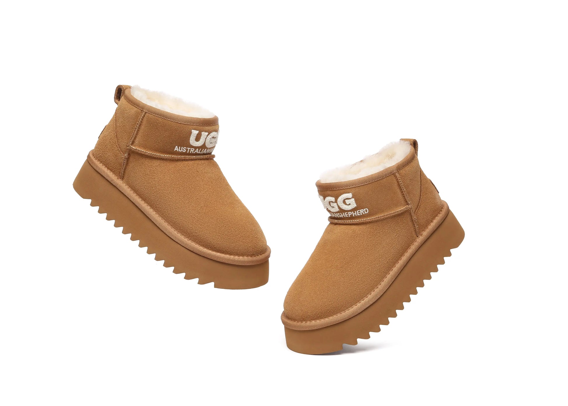 Premium UGG Boots Sheepskin Wool Ankle Platform Helia Women Men InflSelection