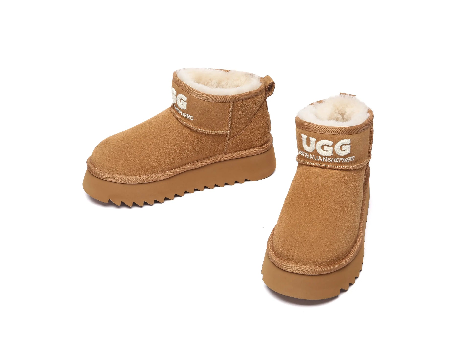 Premium UGG Boots Sheepskin Wool Ankle Platform Helia Women Men InflSelection