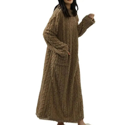 CozyBliss™ Fleece Winter Nightgown ❄️💗 - InflSelection 