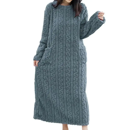 CozyBliss™ Fleece Winter Nightgown ❄️💗 - InflSelection 