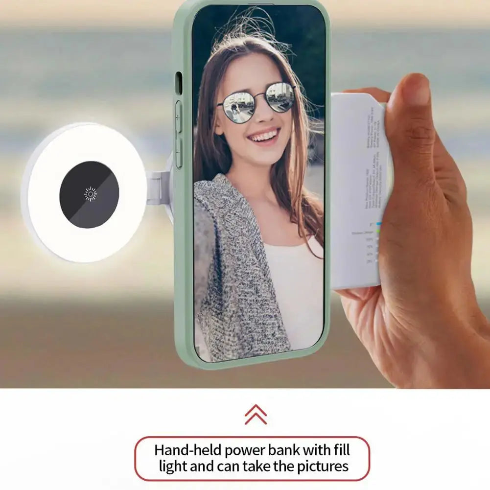 Glow & Snap: 3-in-1 Magnetic Selfie Light - InflSelection