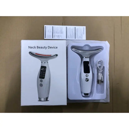 Anti Wrinkle Skin Tightening Lifting Portable LED Light Therapy Face Neck Massager - InflSelection 