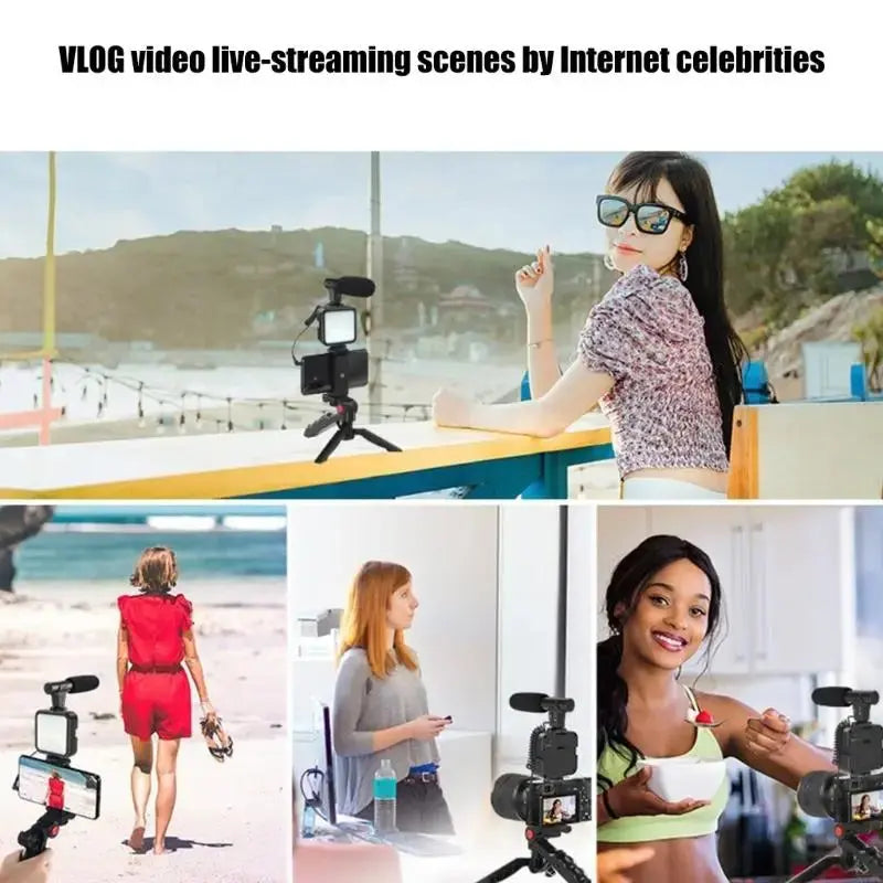 All-in-One Creator Kit – Phone Tripod, Mic & Ring Light for Pro Videos! - InflSelection