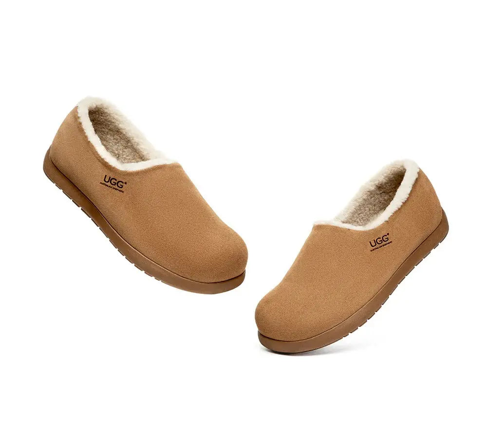 AUSTRALIAN SHEPHERD® Boots  Slippers Men Sheepskin Wool Ankle Clog Large Size Brett InflSelection