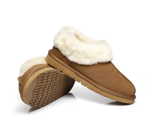 Premium UGG Slippers Sheepskin Wool Ankle Homey Women Men InflSelection