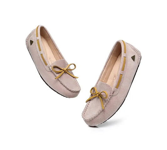 EVERAU® Women Leather Bow Casual Summer Moccasins InflSelection