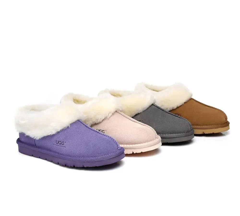 Premium UGG Slippers Sheepskin Wool Ankle Homey Women Men InflSelection