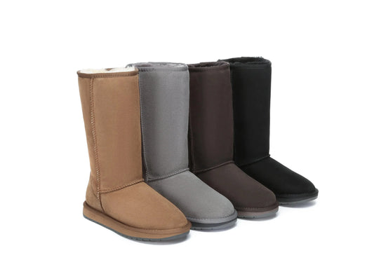 AUSTRALIAN SHEPHERD® Boots Double Face Sheepskin Wool Tall Classic Women Men InflSelection