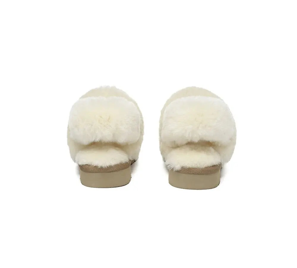 AUSTRALIAN SHEPHERD® 3-Way Style UGG Women Slippers Removable Wool Strap Slingback Muffin Fluffy InflSelection