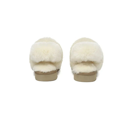 AUSTRALIAN SHEPHERD® 3-Way Style UGG Women Slippers Removable Wool Strap Slingback Muffin Fluffy InflSelection