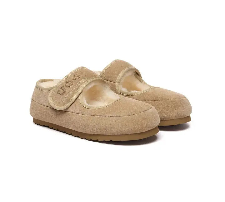 AUSTRALIAN SHEPHERD® UGG Slippers Sheepskin Wool Adjustable Strap Mary Jane Velvi InflSelection
