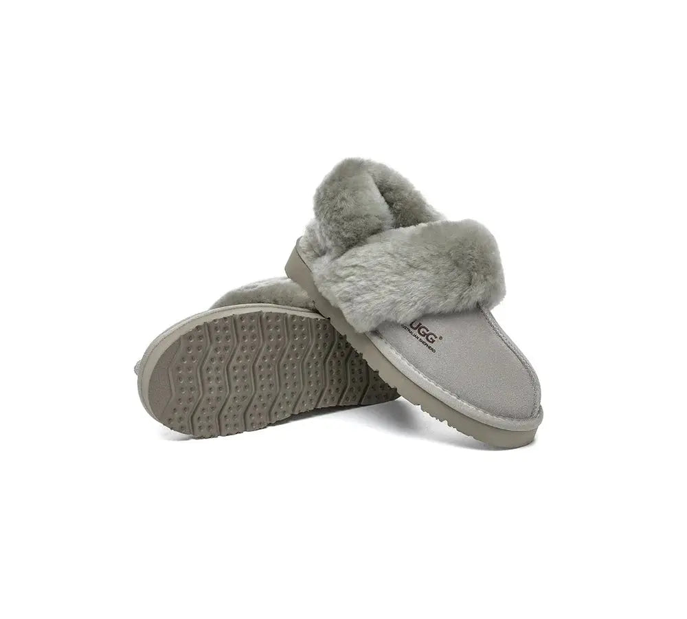 AUSTRALIAN SHEPHERD® 3-Way Style UGG Women Slippers Removable Wool Strap Slingback Muffin Fluffy InflSelection