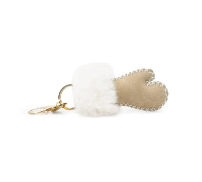 Premium UGG Glove Fluffy Sheepskin Wool Keyring InflSelection