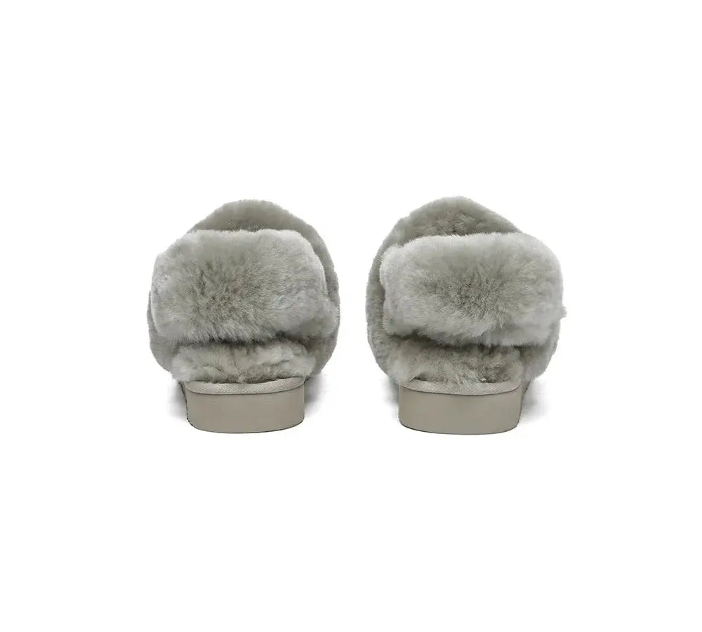 AUSTRALIAN SHEPHERD® 3-Way Style UGG Women Slippers Removable Wool Strap Slingback Muffin Fluffy InflSelection