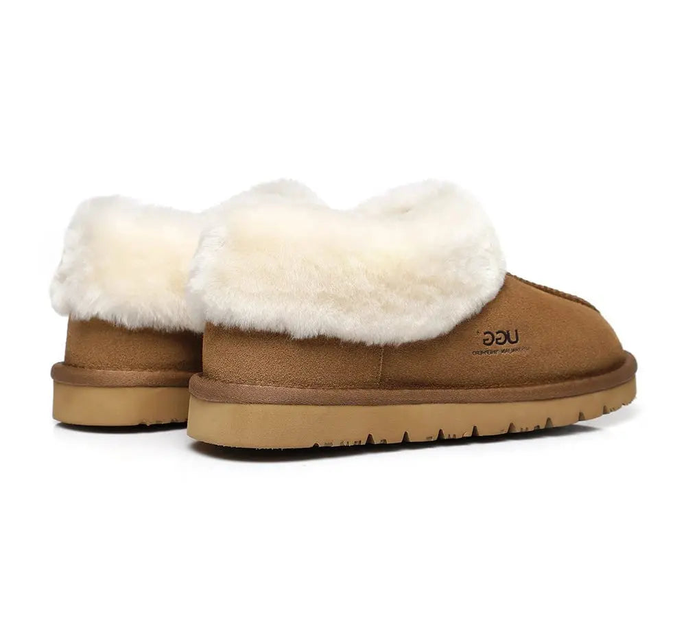 Premium UGG Slippers Sheepskin Wool Ankle Homey Women Men InflSelection