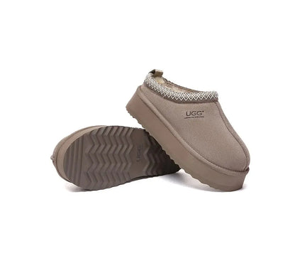 AUSTRALIAN SHEPHERD® UGG Slippers Sheepskin Wool Ankle Platform Tazzy Tay - InflSelection 