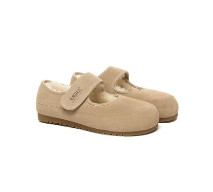 Premium UGG Slippers Sheepskin Wool Adjustable Strap Mary Jane Millie Women InflSelection