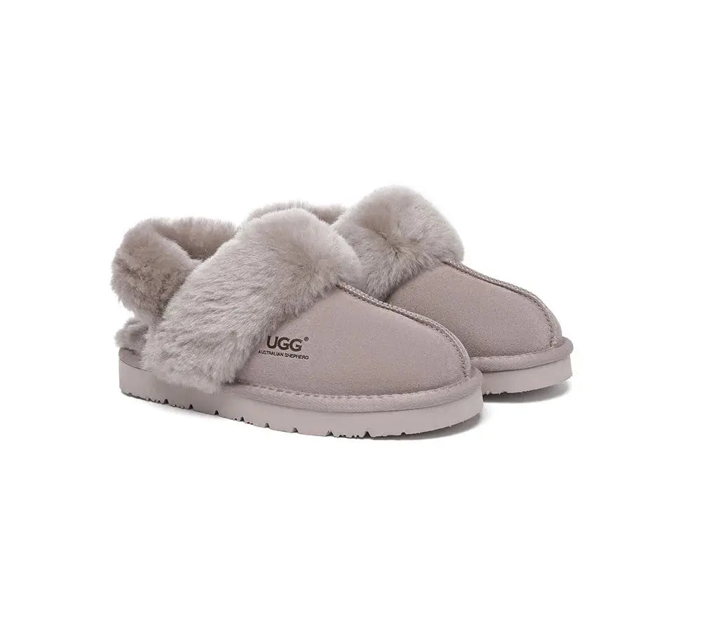 AUSTRALIAN SHEPHERD® 3-Way Style UGG Women Slippers Removable Wool Strap Slingback Muffin Fluffy InflSelection