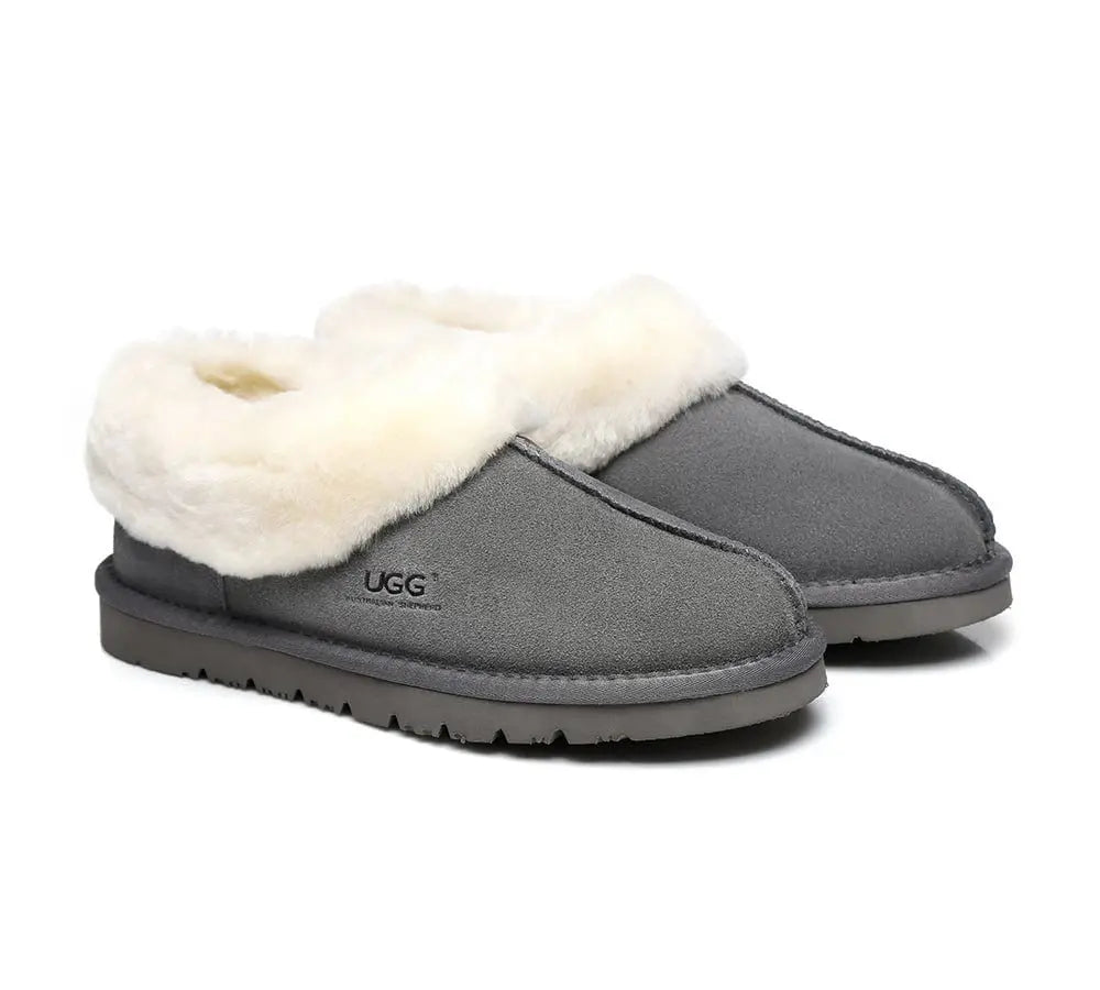 Premium UGG Slippers Sheepskin Wool Ankle Homey Women Men InflSelection
