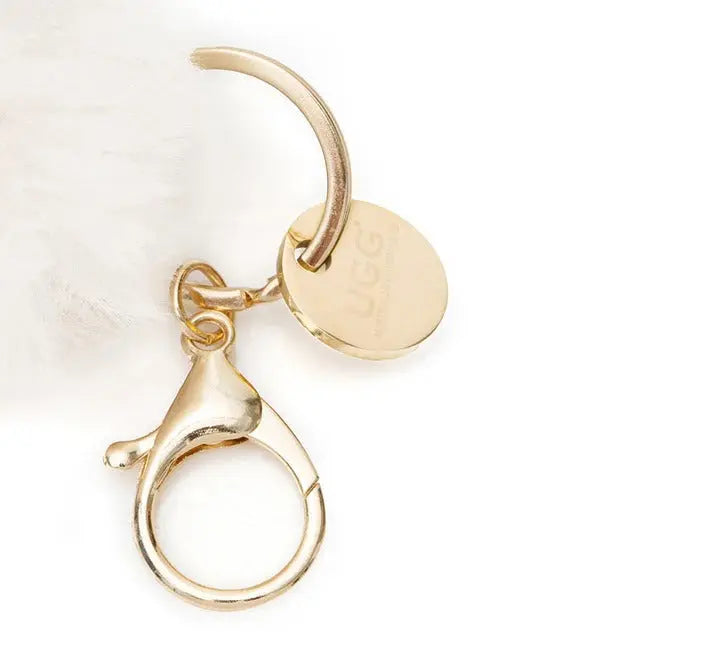 Premium UGG Glove Fluffy Sheepskin Wool Keyring InflSelection