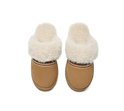 AUSTRALIAN SHEPHERD® UGG Slippers Sheepskin Wool Knitted Platform Isle InflSelection