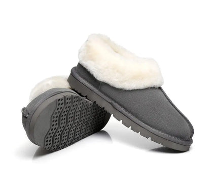 Premium UGG Slippers Sheepskin Wool Ankle Homey Women Men InflSelection