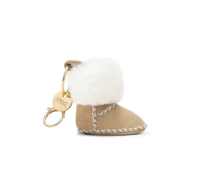 Premium UGG Boot Fluffy Sheepskin Wool Keyring Boris InflSelection