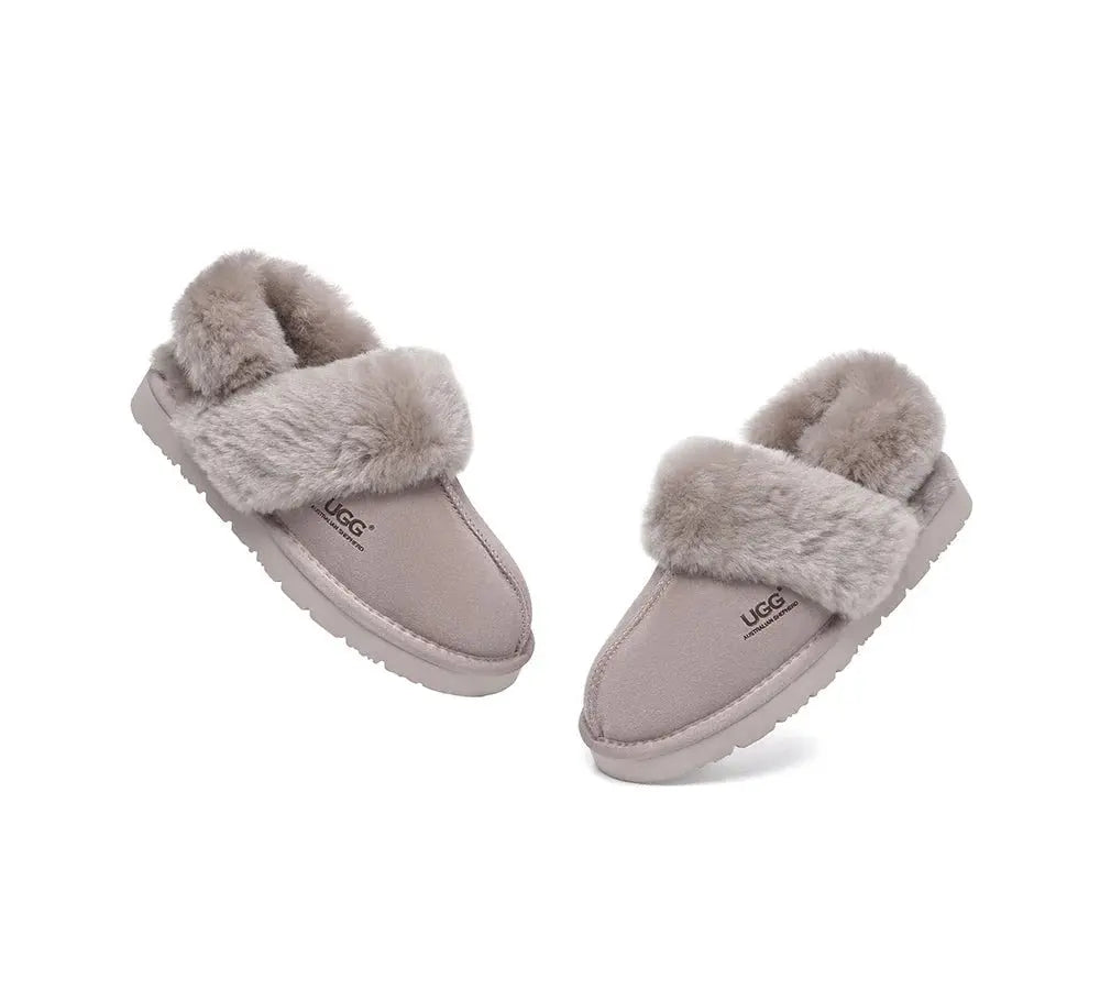 AUSTRALIAN SHEPHERD® 3-Way Style UGG Women Slippers Removable Wool Strap Slingback Muffin Fluffy InflSelection