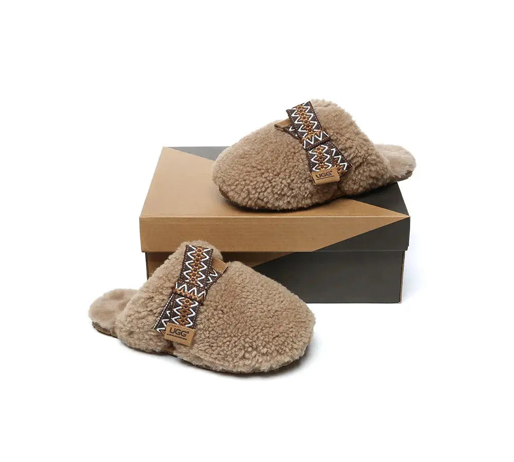 AUSTRALIAN SHEPHERD® UGG Slippers Women Sheepskin Wool Bow Cecil InflSelection
