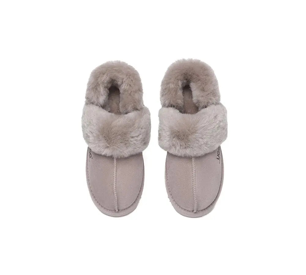 AUSTRALIAN SHEPHERD® 3-Way Style UGG Women Slippers Removable Wool Strap Slingback Muffin Fluffy InflSelection
