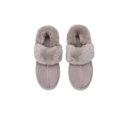 AUSTRALIAN SHEPHERD® 3-Way Style UGG Women Slippers Removable Wool Strap Slingback Muffin Fluffy InflSelection