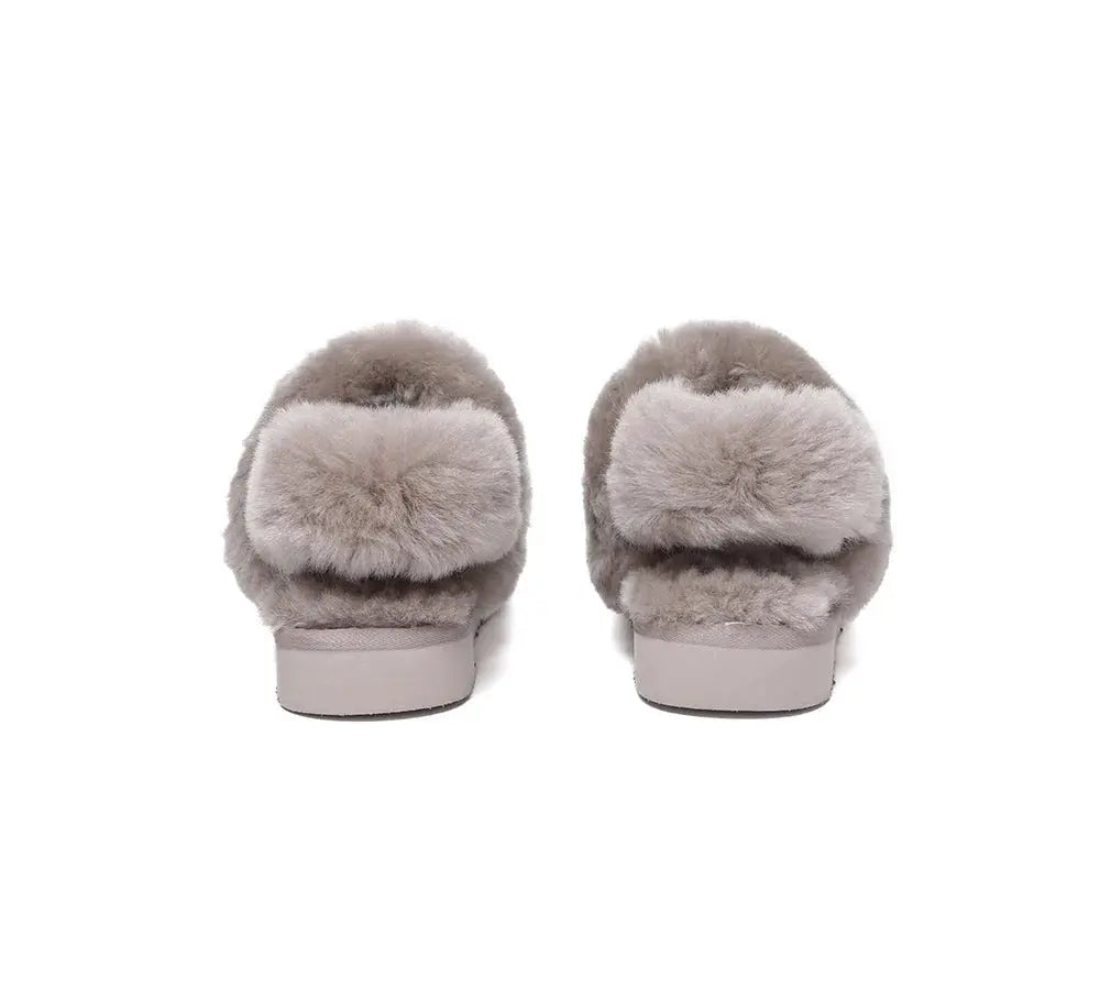 AUSTRALIAN SHEPHERD® 3-Way Style UGG Women Slippers Removable Wool Strap Slingback Muffin Fluffy InflSelection