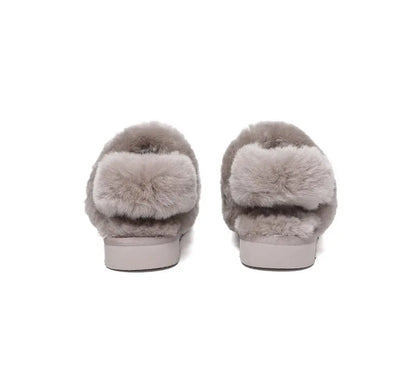 AUSTRALIAN SHEPHERD® 3-Way Style UGG Women Slippers Removable Wool Strap Slingback Muffin Fluffy InflSelection