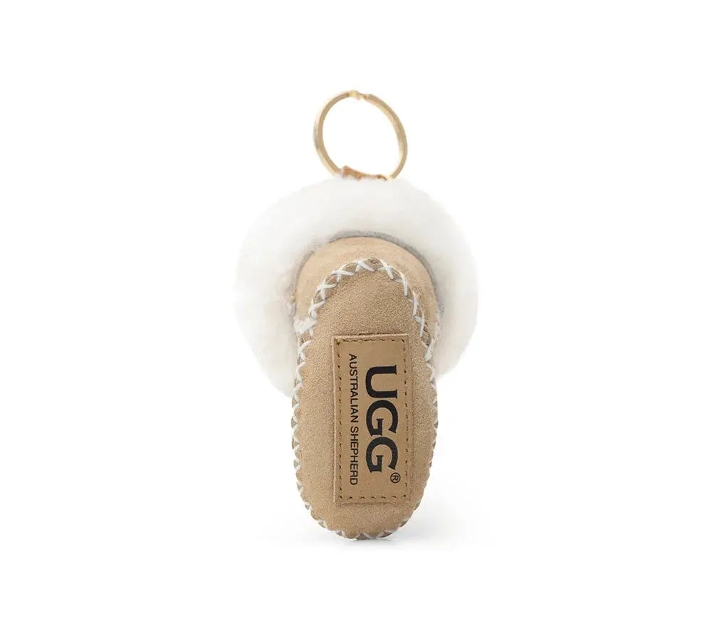 Premium UGG Boot Fluffy Sheepskin Wool Keyring Boris InflSelection
