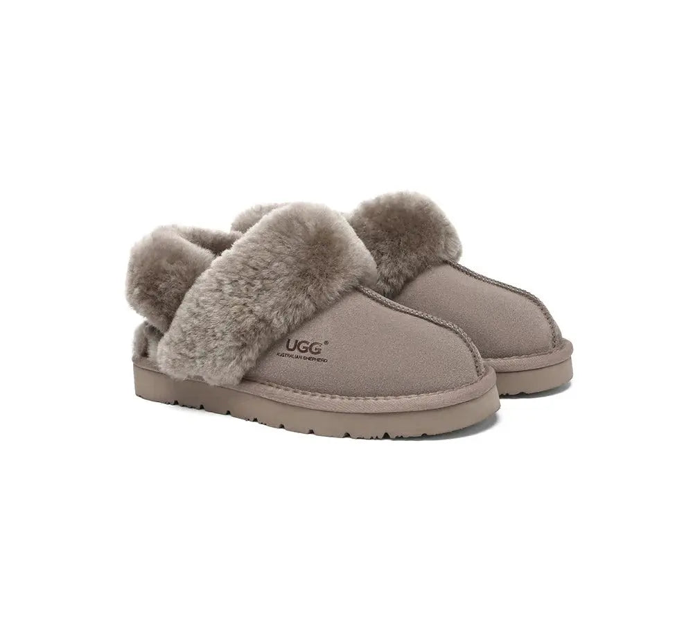 AUSTRALIAN SHEPHERD® 3-Way Style UGG Women Slippers Removable Wool Strap Slingback Muffin Fluffy InflSelection