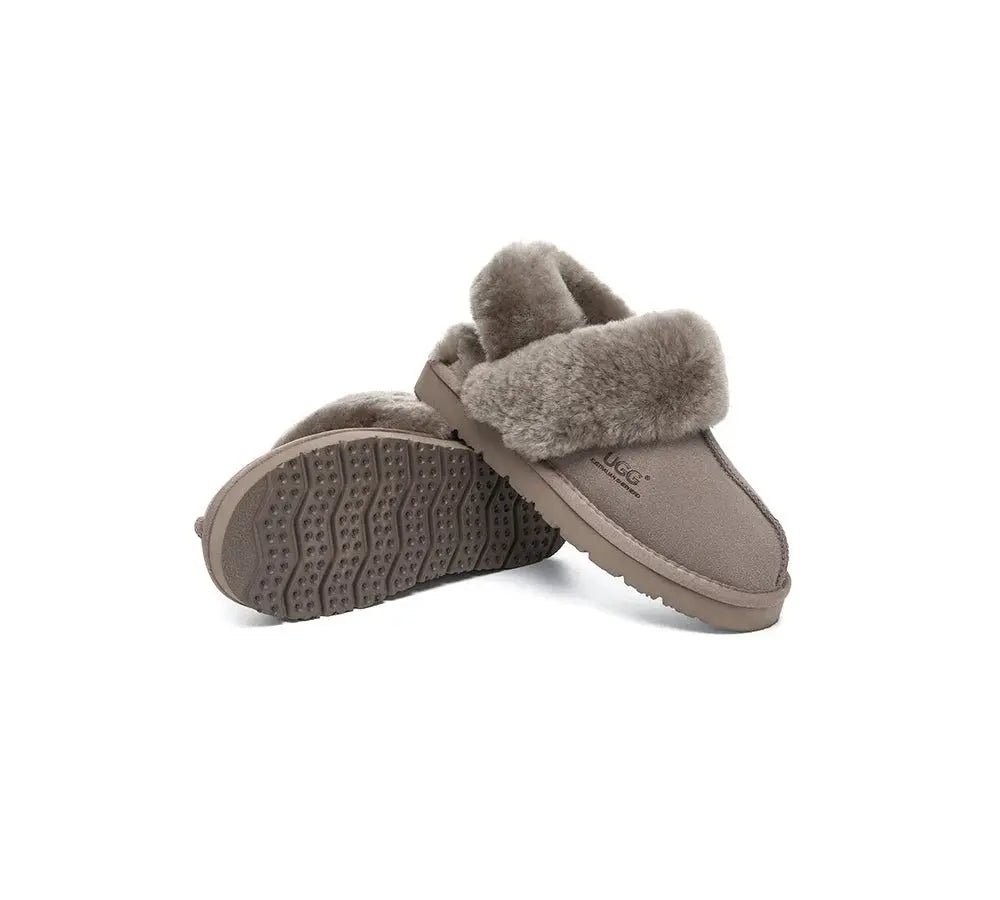 AUSTRALIAN SHEPHERD® 3-Way Style UGG Women Slippers Removable Wool Strap Slingback Muffin Fluffy InflSelection