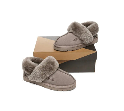 AUSTRALIAN SHEPHERD® 3-Way Style UGG Women Slippers Removable Wool Strap Slingback Muffin Fluffy InflSelection