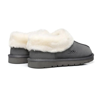 Premium UGG Slippers Sheepskin Wool Ankle Homey Women Men InflSelection