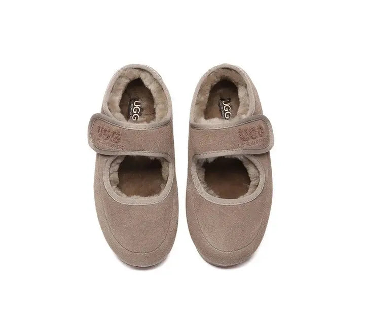 AUSTRALIAN SHEPHERD® UGG Slippers Sheepskin Wool Adjustable Strap Mary Jane Velvi InflSelection