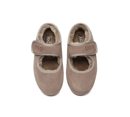 AUSTRALIAN SHEPHERD® UGG Slippers Sheepskin Wool Adjustable Strap Mary Jane Velvi InflSelection