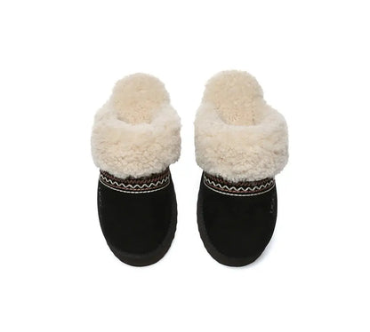 AUSTRALIAN SHEPHERD® UGG Slippers Sheepskin Wool Knitted Platform Isle InflSelection