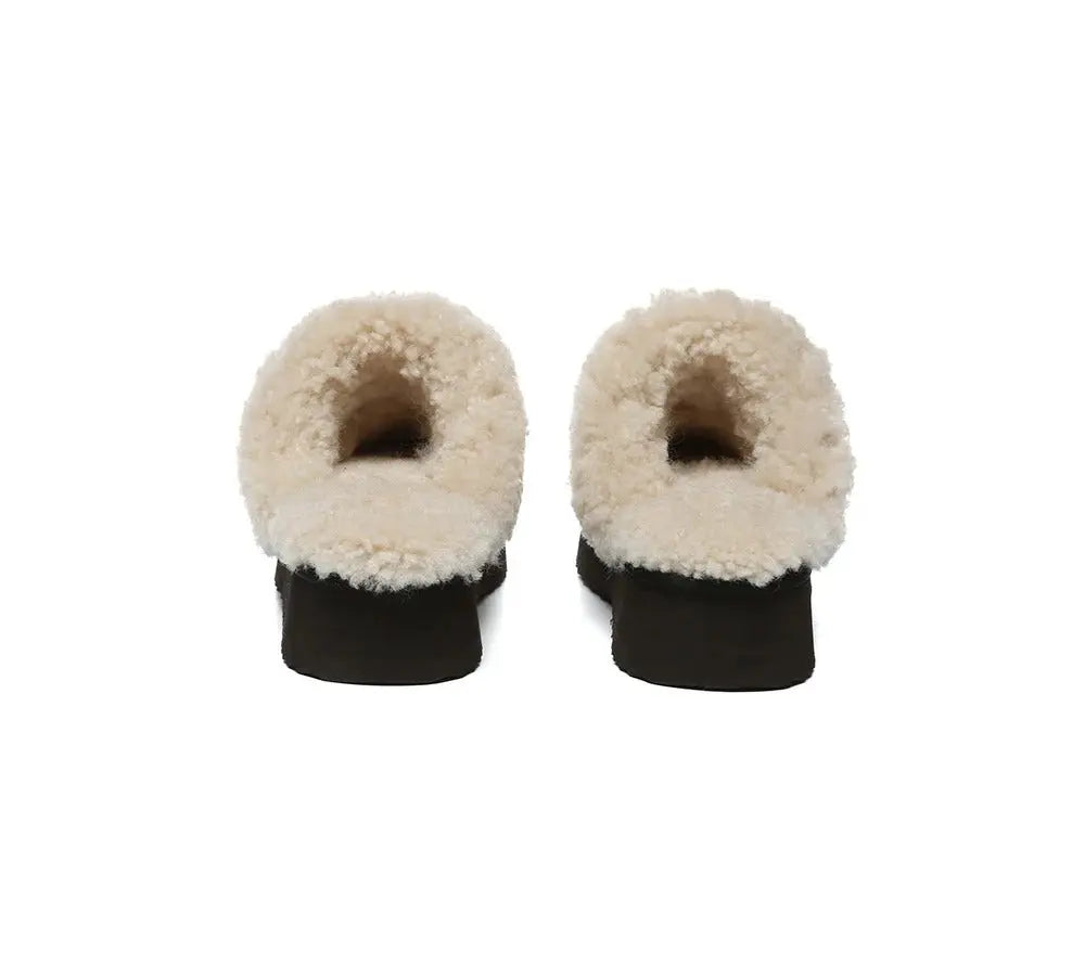 AUSTRALIAN SHEPHERD® UGG Slippers Sheepskin Wool Knitted Platform Isle InflSelection