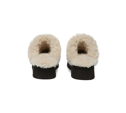 AUSTRALIAN SHEPHERD® UGG Slippers Sheepskin Wool Knitted Platform Isle InflSelection