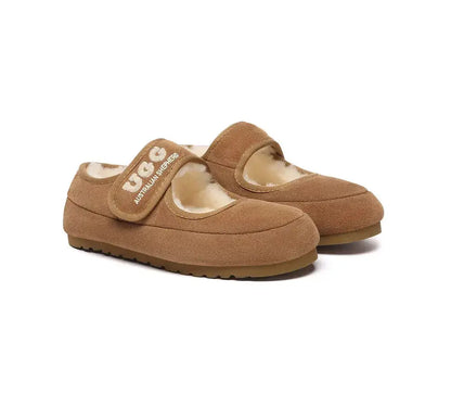 AUSTRALIAN SHEPHERD® UGG Slippers Sheepskin Wool Adjustable Strap Mary Jane Velvi InflSelection