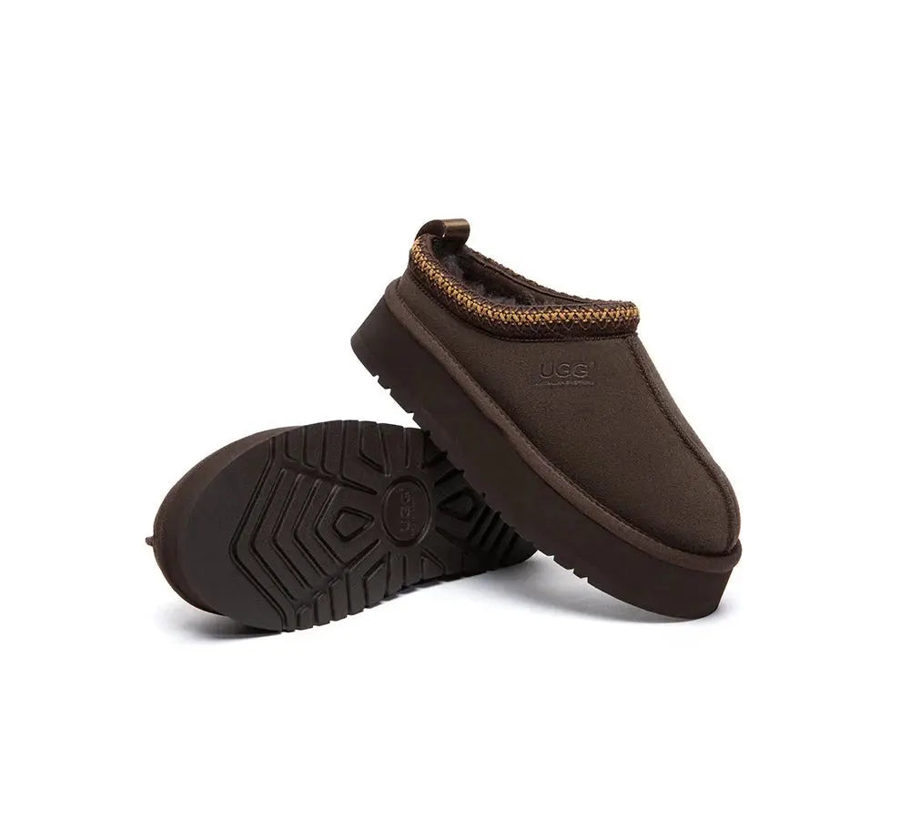 AUSTRALIAN SHEPHERD® UGG Slippers Sheepskin Wool Ankle Platform Tazzy Tay - InflSelection 